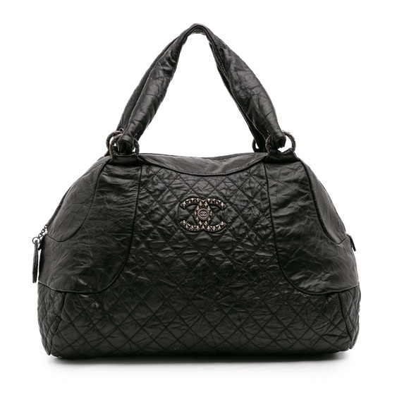 Pre-Loved Chanel CC Quilted Aged Calfskin Coco Rider Bowling Bag - Picture 1 of 11